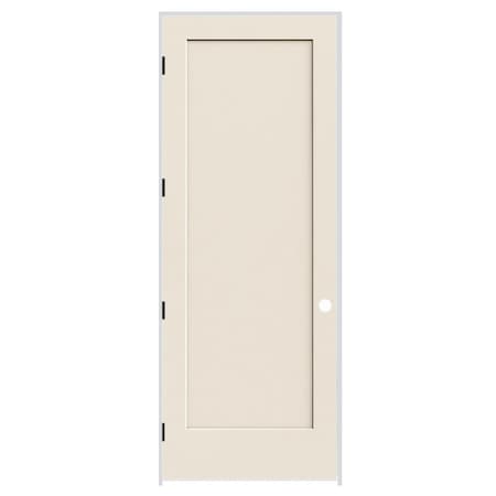 Codel Doors 34" x 96" x 1-3/8" Primed 1-Panel Madison Molded Hollow Core 7-1/4" RH Prehung Door w/Black Hinges 2180MHCMADRH1D714